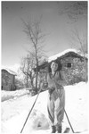 Margid Neuman, a Jewish refugee, skis near Valle Stura, Italy after escaping over the border from France.