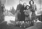 Carl Roman (left) poses with three other children in Font-Romeu, a summer camp site, where they were brought by the OSE after being smuggled out of the Rivesaltes internment camp.
