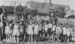 Group portrait of children in a summer camp on the outskirts of Vienna.