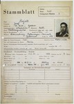 Personal information sheet for Josef Perjell (Solly Perel) while he was posing as a member of the Hitler Youth.