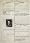 Personal information sheet for Josef Perjell (Solly Perel) while he was posing as a member of the Hitler Youth.