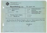 Memorandum from the supervisor of Josef Perjell (Solly Perel) stating that Perjell completed the second year of his apprenticeship at the Volkswagen factory.