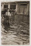 Harry Fiedler on the flooded Tongshan Road.