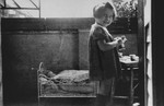 Portrait of Evelyn (Evy) Goldstein as a hidden child in Berlin.