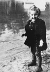 Portrait of Evelyn Goldstein as a hidden child in Berlin.