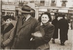 Rene Guttmann and his escorts during a stopover in Frankfurt on their way to the United States.