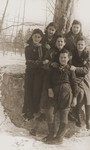 Group portrait of young women in the Bad Reichenhall displaced persons camp.