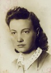 Photo used in false identification card issued in name of Stanislawa Wachalska, that was used by Feigele Peltel (now Vladka Meed) while serving as a courier for the Jewish underground in Warsaw.