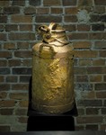 One of the three milk cans used by Warsaw ghetto historian Emanuel Ringelblum to store and preserve the secret "Oneg Shabbat" ghetto archives.