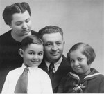 Portrait of the Muller family in Hlohovec, Czechoslovakia just prior to their departure for Canada.