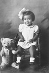 Portrait of Agnes Muller as a child in Sered, Czechoslovakia.