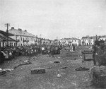 Jews are rounded up for deportation in the Wisznice ghetto.