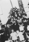 Group portrait of Jewish refugee children at the Hotel Bompard internment camp.