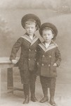 Young Viktor and Bernhard Stern dressed in sailor suits.
