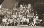 Group portrait of children at a Jewish summer camp.
