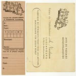 Business card belonging to Albert Nussbaum, owner of the Palais de l'Habillement clothing factory on the rue du Marche-aux-Herbes in Luxembourg.