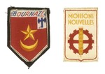 Two insignia from the uniform of the Vichy fascist youth movement, Moisson Nouvelles.