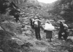 Jewish refugees escape over the Alps to Italy from the Italian-occupied zone in France following the signing of the Italian armistice.