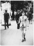Hirsch Grunstein walks down De Keyserlei Street on his way to high school.