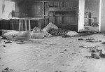 Interior view of Mauthausen Block 20 following an escape attempt by Russian prisoners.