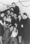 Esther Berner and Lolek Segal celebrate their wedding in the Zeilsheim displaced persons' camp.