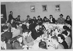 Jewish refugees attend a communal seder in Shanghai.
