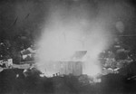 View of a burning synagogue in Krzemieniec.