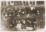 Class portrait of students at a Jewish school in Tarczyn.