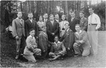 Group portrait of Jewish youth in Rymanow, Poland.