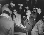 The defendants in the dock at the International Military Tribunal trial of war criminals at Nuremberg.