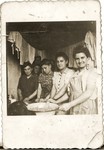 A group of women work in the kitchen of Kibbutz Magshimim.