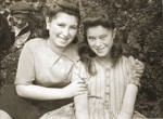 Close up portrait of Mania and Mina Cawadel taken in the Bedzin ghetto.