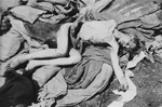 A corpse in Ebensee after liberation.