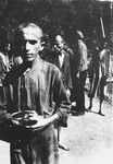 Close-up of a survivor in the Ebensee concentration camp.