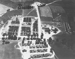 Aerial photograph of an area near the Mauthausen concentration camp, where the American army established its 130th Evacuation Hospital to care for survivors.