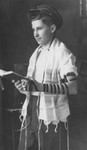 Bar Mitzvah portrait of Josef Yehuda Radzinski.