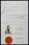 Affadavit in lieu of passport issued to Hans Julius Cahnmann by Hiram Bingham, Jr., Vice Consul of the United States of America for the district of Marseille, France.