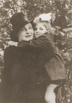 Polish rescuer Genowefa Starczewska-Korczak holds Celina Berkowitz, the Jewish child she protected during World War II.