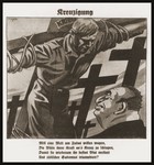 Caricature on the front page of the Nazi publication, Der Stuermer, depicting Herschel Grynszpan as the crucifier of Ernst vom Rath.