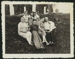 Portrait of the Michalowski family taken in a park.