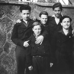 Five members of the Vichy fascist youth movement, Moisson Nouvelles, at its national center in St.