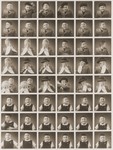 Sequence of photos of Shmuel Rabinovitch taken in a "polyphoto" with a Purim mask.