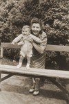 Bertha Gruneberg with her son, Rene, at a park in Boekelo.