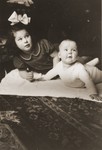Sisters Hanneke (Hanna Jetty) and Jenneke (Jenny Lina) Leijdesdorff as small children one year before the German occupation.