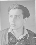 Signed portrait of Manfred Lewin, a member of the Hehalutz Zionist youth movement in Berlin, who was deported to Auschwitz in November 1942.