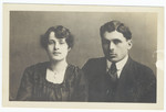 Studio portrait of a Jewish couple in prewar Poland.