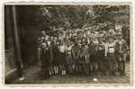 Group portrait of a second grade class in a religious elementary school in Nuremberg, Germany.