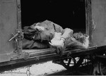 The bodies of two SS men who were killed by survivors.