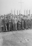 A group of survivors in Dachau.