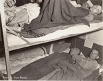 Survivors in a hospital ward after liberation.
